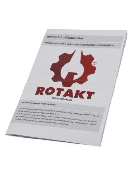 Motopompa Rotakt ROMP80ZB30, pentru apa curata, 3"