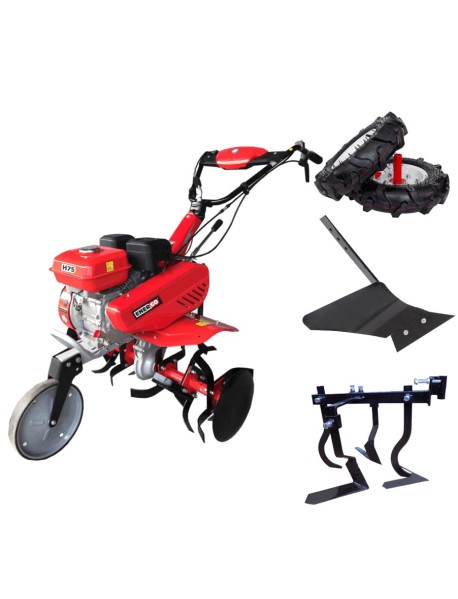 Motosapa ENERGO H75, roti cauciuc, plug, prasitoare, cilindree 212 cm3, putere nominală 7 CP, greutate 77 kg