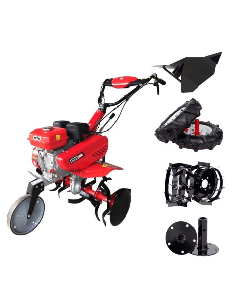 Motosapa ENERGO H75, roti cauciuc, rarita,  roti metalice, cilindree 212 cm3, putere nominală: 7 CP, capacitate rezervor: 3.6 L